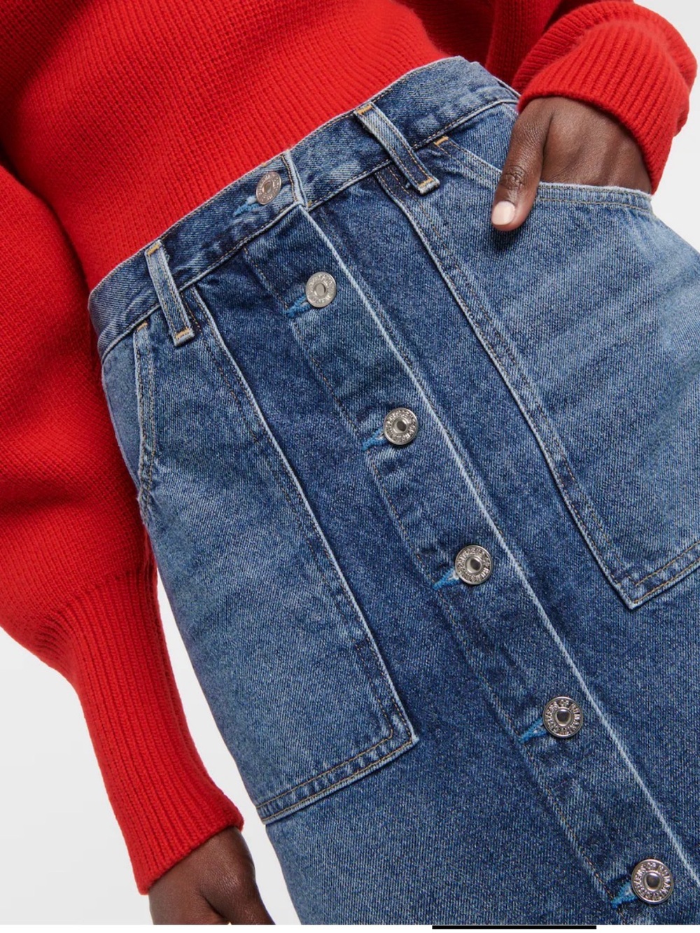 Citizens of Humanity Anouk Denim Button Down midi Skirt - Picture 2 of 13